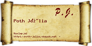 Poth Júlia névjegykártya