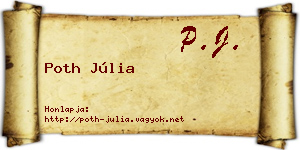 Poth Júlia névjegykártya